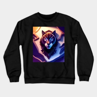 AI-Generated black lion Crewneck Sweatshirt